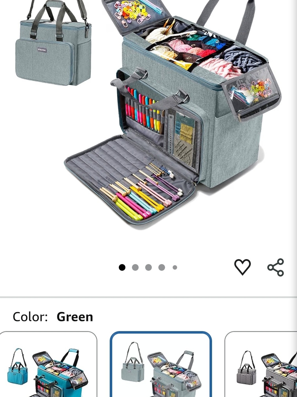 Craft Storage Organizer Bag - Green